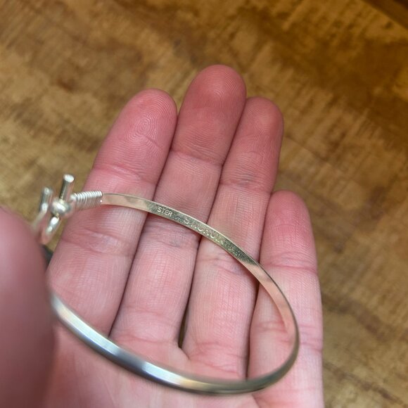 Handmade St. Croix Sterling Silver Hook Bracelet - 925 - Picture 3 of 8